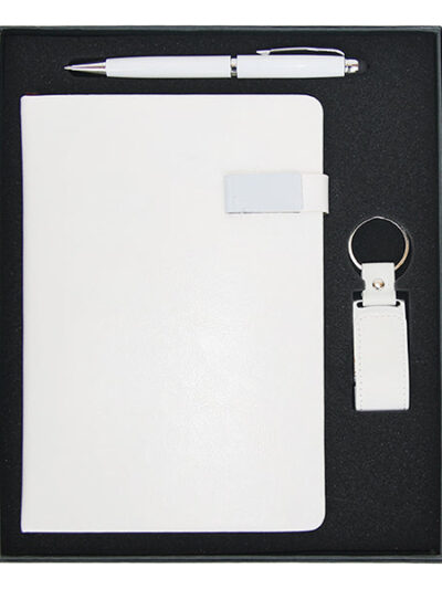 Promotional Gift Set – Blue PU Notebook, Card Holder & Slim Stylus Pen - Image 1
