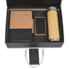 Promotional Gift Set – Cork A5 Notebook, Bamboo Power Bank & LED Temperature Bottle