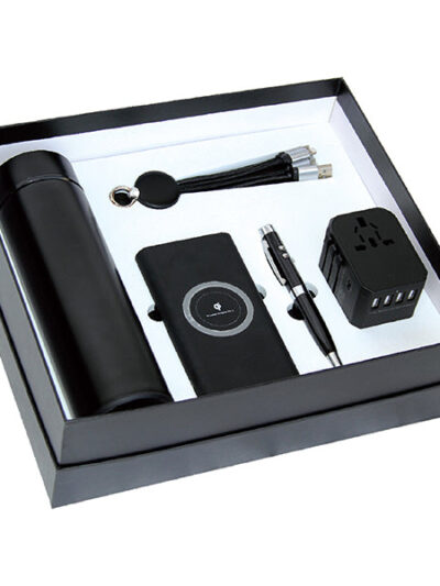 Promotional Gift Set – Drinkware, Powerbank, Laser USB Pen, Charging Cable & Travel Adapter - Image 2