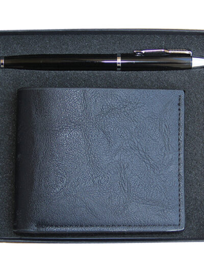 Promotional Gift Set – Metal Ball Pen & Wallet (Small Gift Box) - Image 1