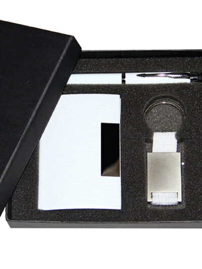 Promotional Gift Set – Metal Keychain, Stylus Pen & Business Card Holder - Image 1