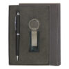 Promotional Gift Set – Metal Pen with Stylus & Metal-Leather Keychain