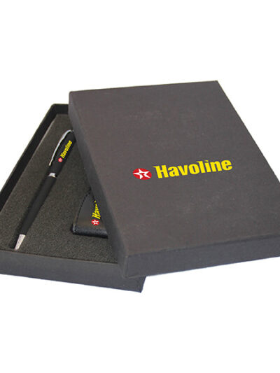 Promotional Gift Set – Metal Stylus Pen & Leather USB Drive - Image 2