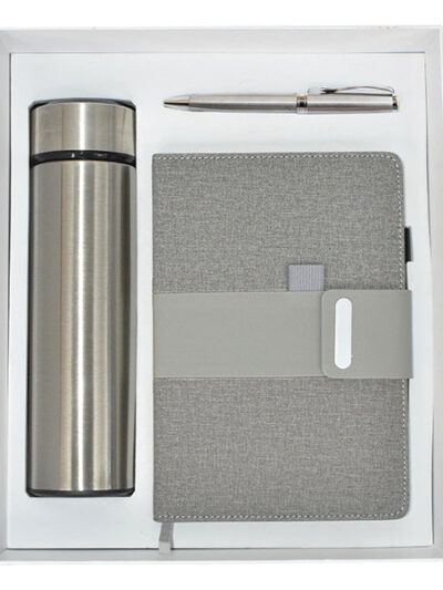 Promotional Gift Set – Metal Twist Pen, A5 Notebook & Stainless Steel Drinkware - Image 1