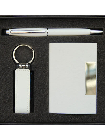 Promotional Gift Set – Pen, Leather USB Flash Drive & Business Card Holder - Image 1