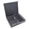 Promotional Gift Set – Slim Metal Pen, Slim LED USB Flash Drive, Light-Up Logo Power Bank & A5 Notebook
