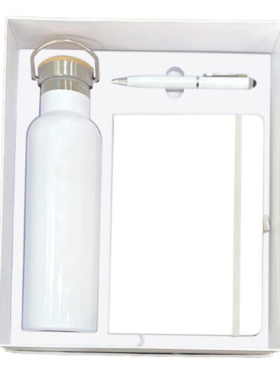 Promotional Gift Set – Stainless Steel Water Bottle, Metal Stylus Pen & A5 Notebook - Image 1