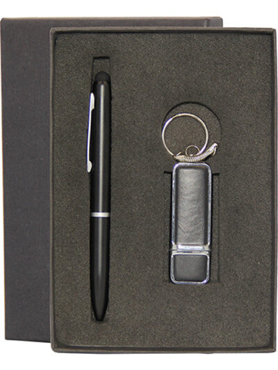 Promotional Gift Set – Stylus Pen & Leather USB Drive - Image 1