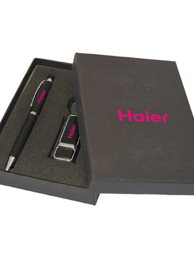 Promotional Gift Set – Stylus Pen & Leather USB Drive - Image 2