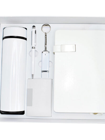 Promotional Gift Set – Water Bottle, Slim USB Flash Drive, Metal Stylus Pen, A5 Notebook & Card Holder - Image 1