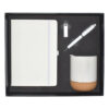 Promotional Gift Set – White A5 Notebook, Metal Twist Pen, Metal USB Flash Drive & Ceramic Mug