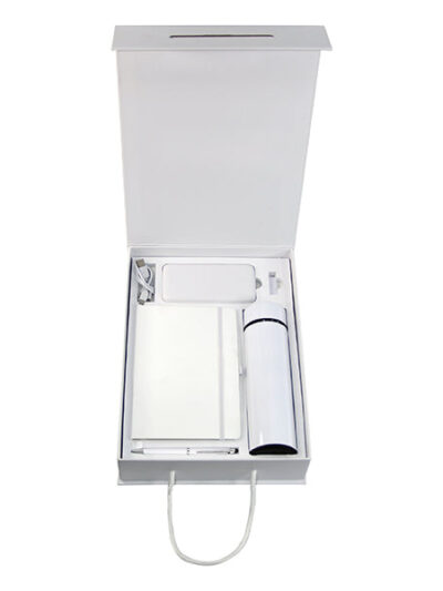 Promotional Gift Set – Wireless Power Bank, Metal USB Flash Drive, Metal Stylus Pen & LED Temperature Bottle - Image 2