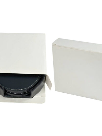 PU Leather Coaster Set with Holder (6 Pieces)