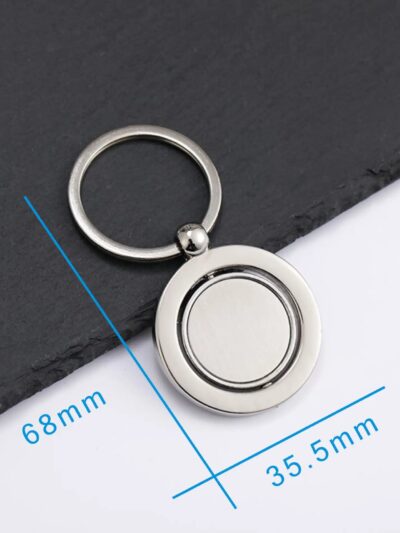 Round Rotating Metal Key Chain – Customizable for Promotions - Image 1