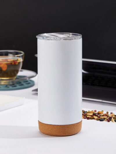 Stainless Steel Mug with Cork Bottom – 500ml, Vacuum Insulated - Image 1