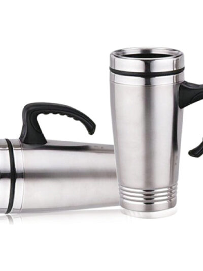 Stainless Steel Travel Mug – 400ml, Double Wall Insulated with Handle - Image 2