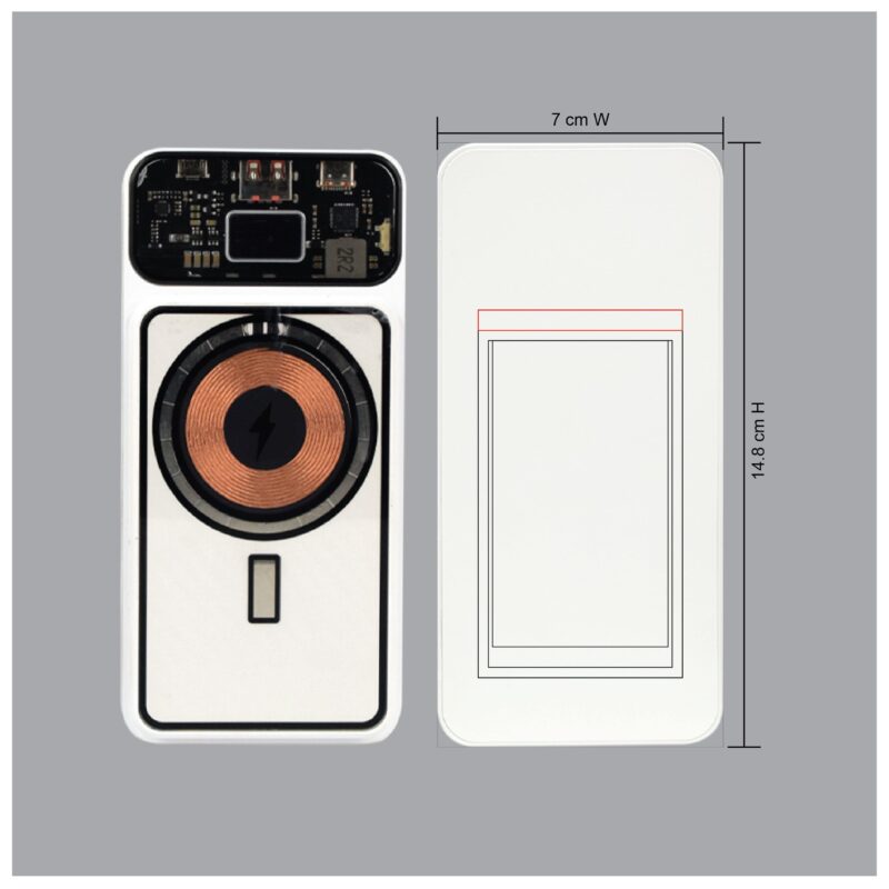 Transparent Magnetic Wireless Power Bank – 20000mAh - Image 4