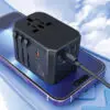 Universal Travel Adapter with Light-Up Logo – 35W