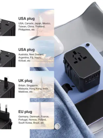 Universal Travel Adapter with Light-Up Logo – 35W - Image 2