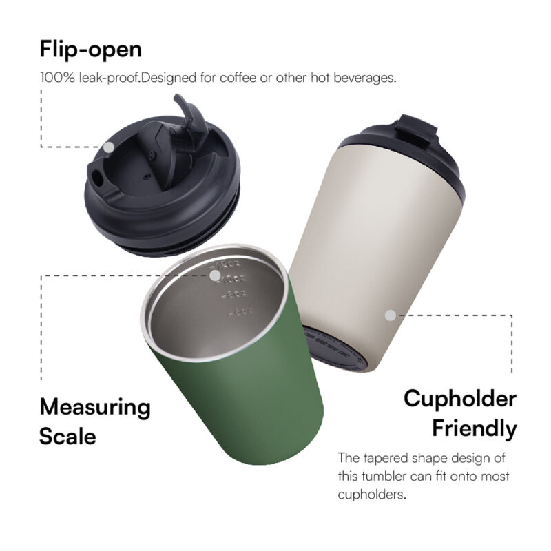 Thermi - Vacuum-insulated stainless steel tumbler, hot/cold, 8/12oz, customizable. - Image 6