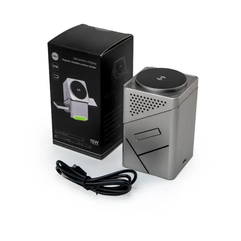Rotara - 3-in-1 Rotating 15W Wireless Charging Station - Image 4