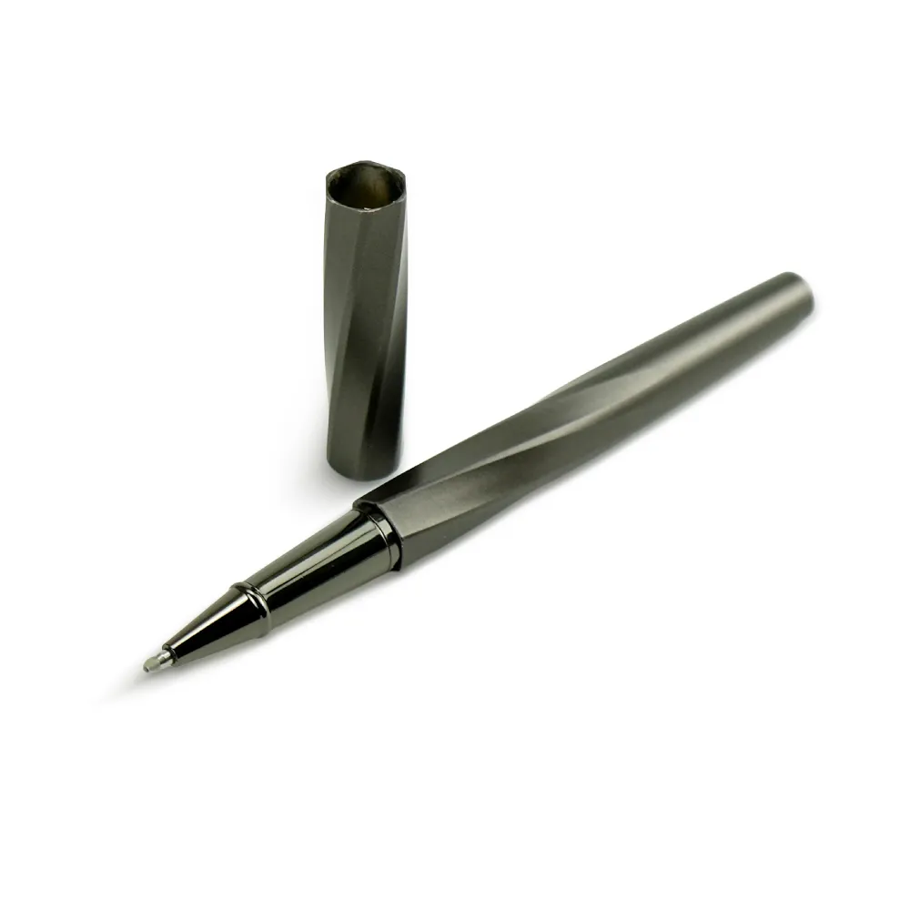 Rollerball Pens Swirl Design in Gunmetal Finish with PU Leather Box - Image 4