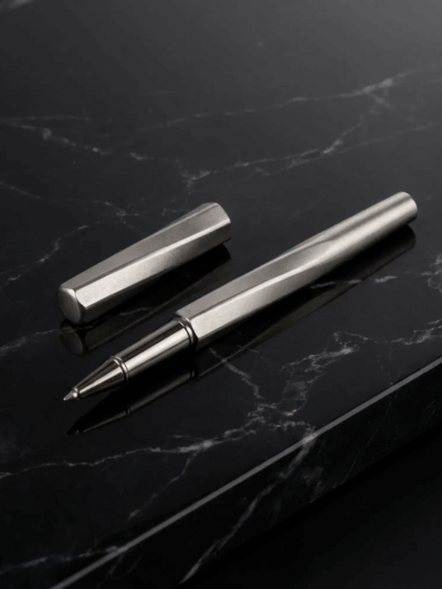 Rollerball Pens Swirl Design in Gunmetal Finish with PU Leather Box