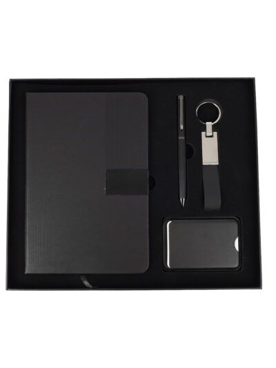 MONTERA 4-in-1 Corporate Gift Set: Premium A5 Notebook, Card Holder, Keychain & Magnetic Phone Holder